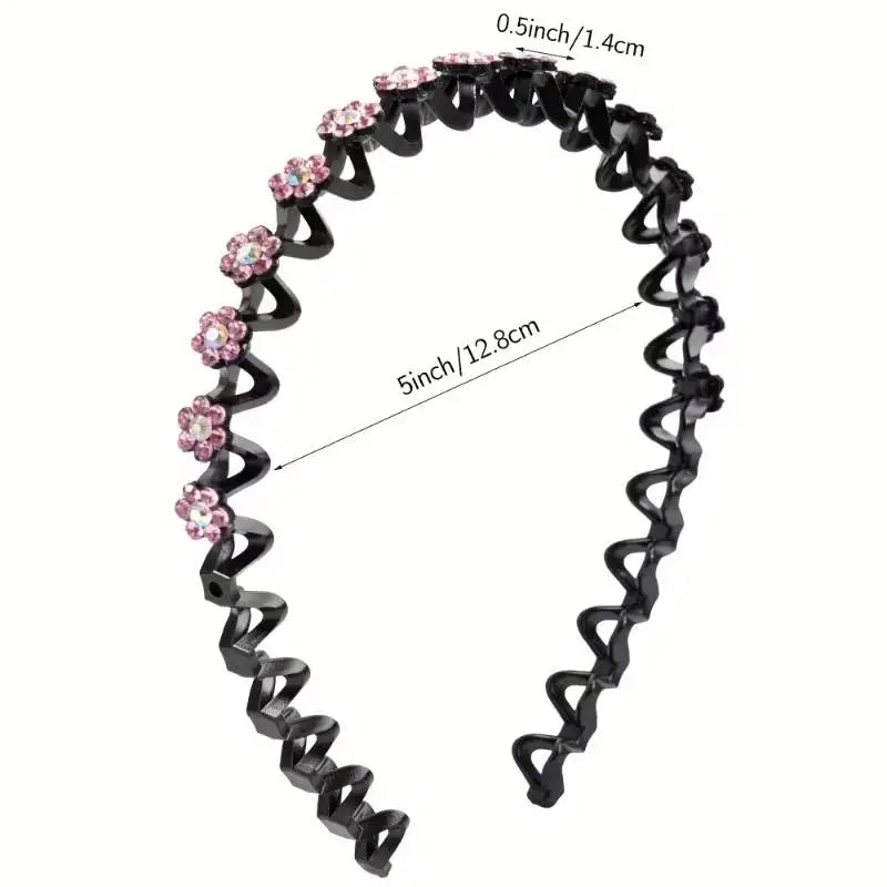 1pcs random Sparkling Rhinestone Floral Headband – Non-Slip Women's Accessory for Everyday, Celebrations, Weddings Zpaxo