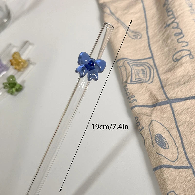 Unique Butterfly Glass Straw Reusable Heat-resistant Party Wedding Zpaxo