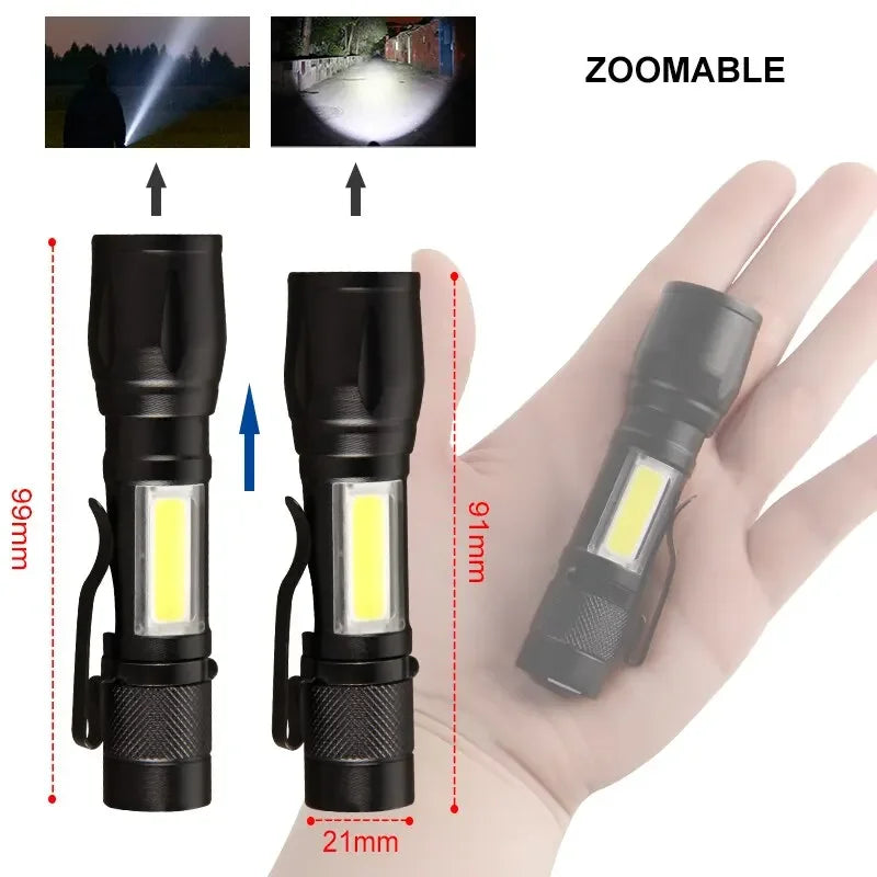 Mini USB Rechargeable LED Flashlight – Waterproof Camping Torch