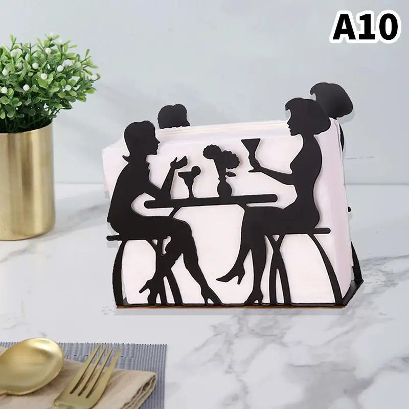 CM1Pc Elegant Iron Art Tissue Box Homestay Napkin Holder Kitchen Zpaxo A10
