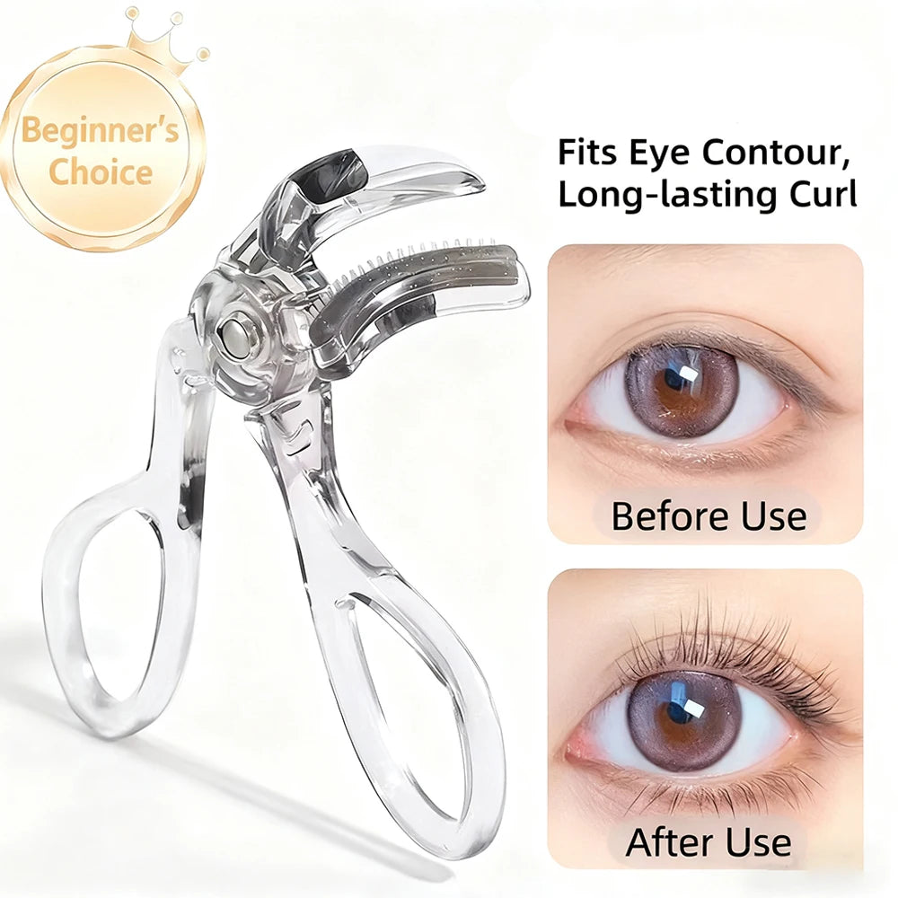 Dual-Type Eyelash Curler with Comb – Wide & Partial Clip