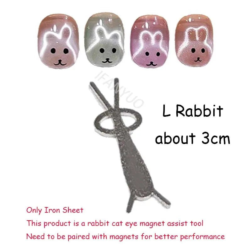 Rabbit Shaped Cat Eye Magnet Flexible Iron Wire Creating Heart Effect Zpaxo L rabbit