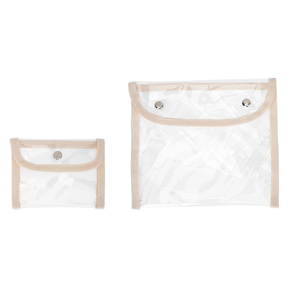 2-Pack Clear PVC Toiletry Pouches – Waterproof Travel Makeup Bag