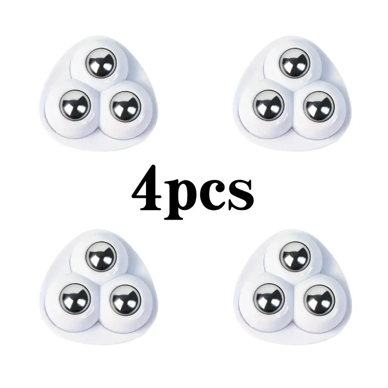 360° Swivel Caster Wheels w/SS Bearings, Heavy-Duty White Plastic for Chair, Smooth-Rolling, Tool-Free Mounting Zpaxo 4pcs