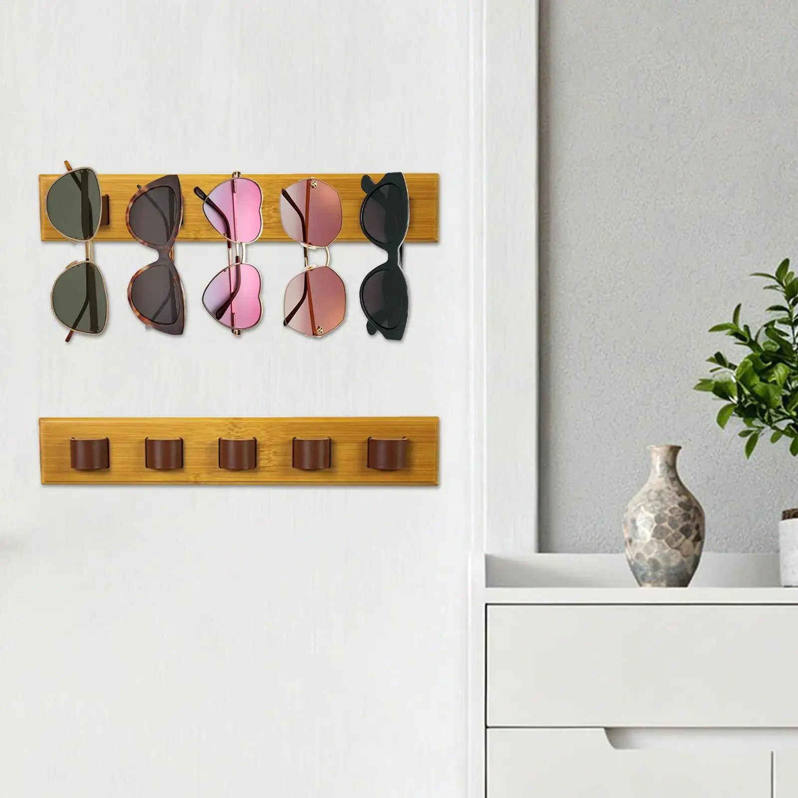 Sunglass Holder Wall Wooden Eyewear Storage Rack Sunglasses Home