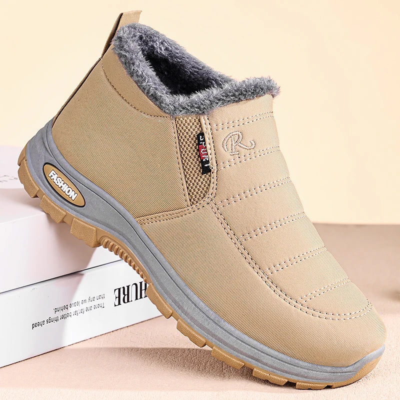 Outdoor Women Snow Boots Thickened Fluff Lined Cotton Shoes Women 2025 New Round Toe Couples Sneakers Leisure Warm Ankle Boots Zpaxo