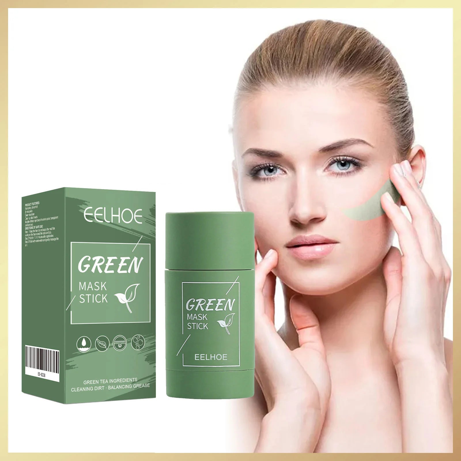 Eelhoe Green Tea Solid Mask Stick – Pore Cleanse & Blackheads Solid Face Mask Zpaxo