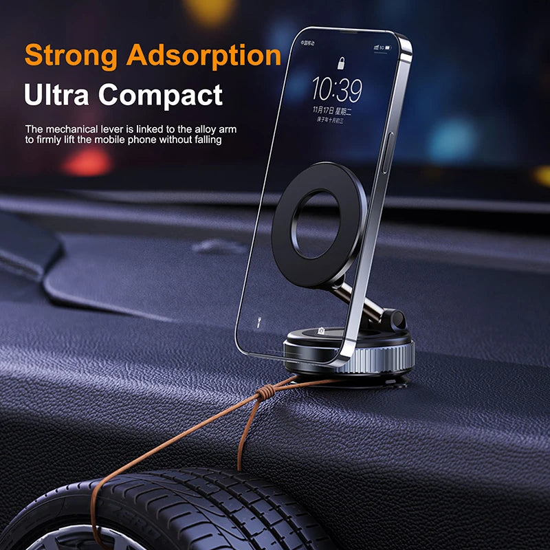 Strong Magnetic Car Phone Holder 360 Rotation Folding Vacuum Suction