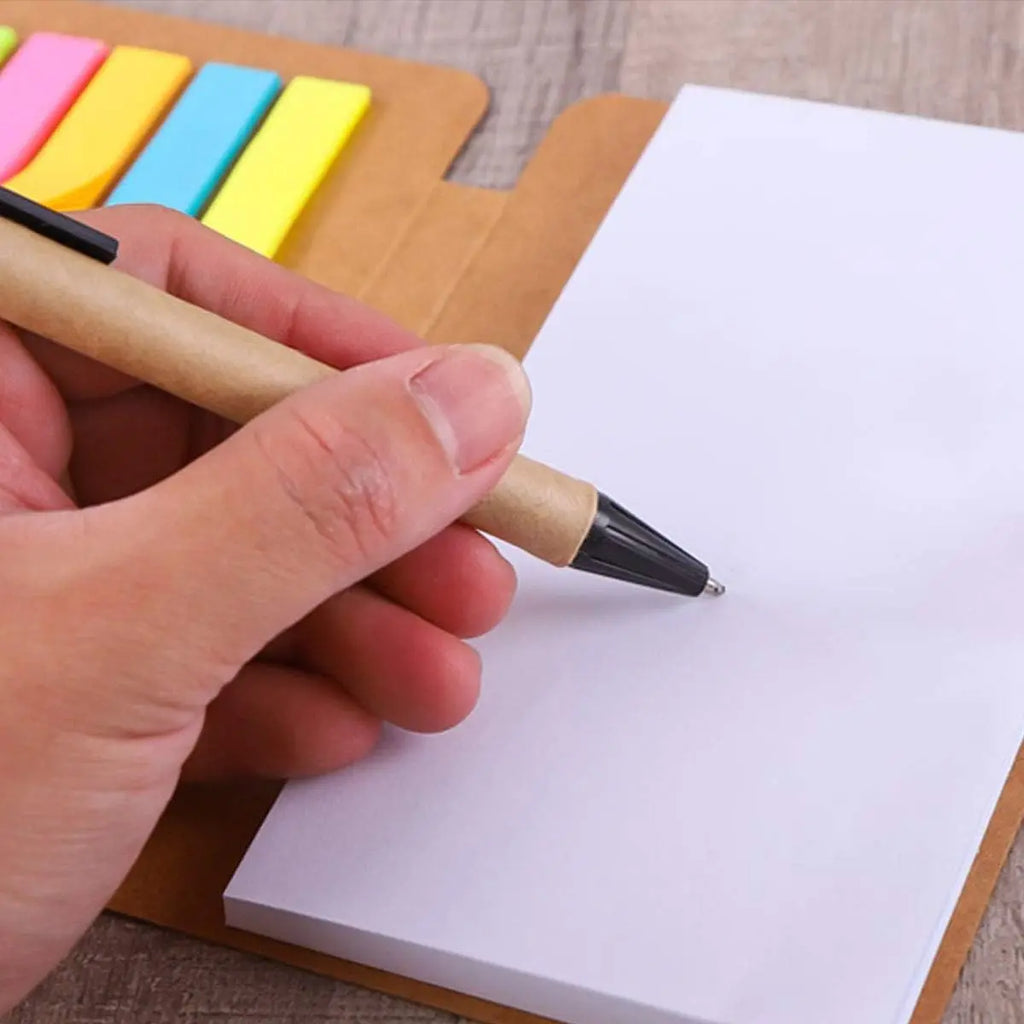2-Pack Pocket Notebook Set with Sticky Notes & Pen | Travel Journal