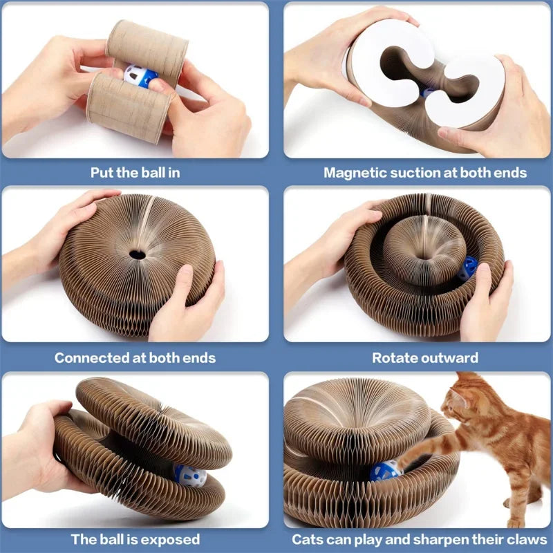 Pet Accordion Cat Scratching Board Grinding Claws Without Shaving
