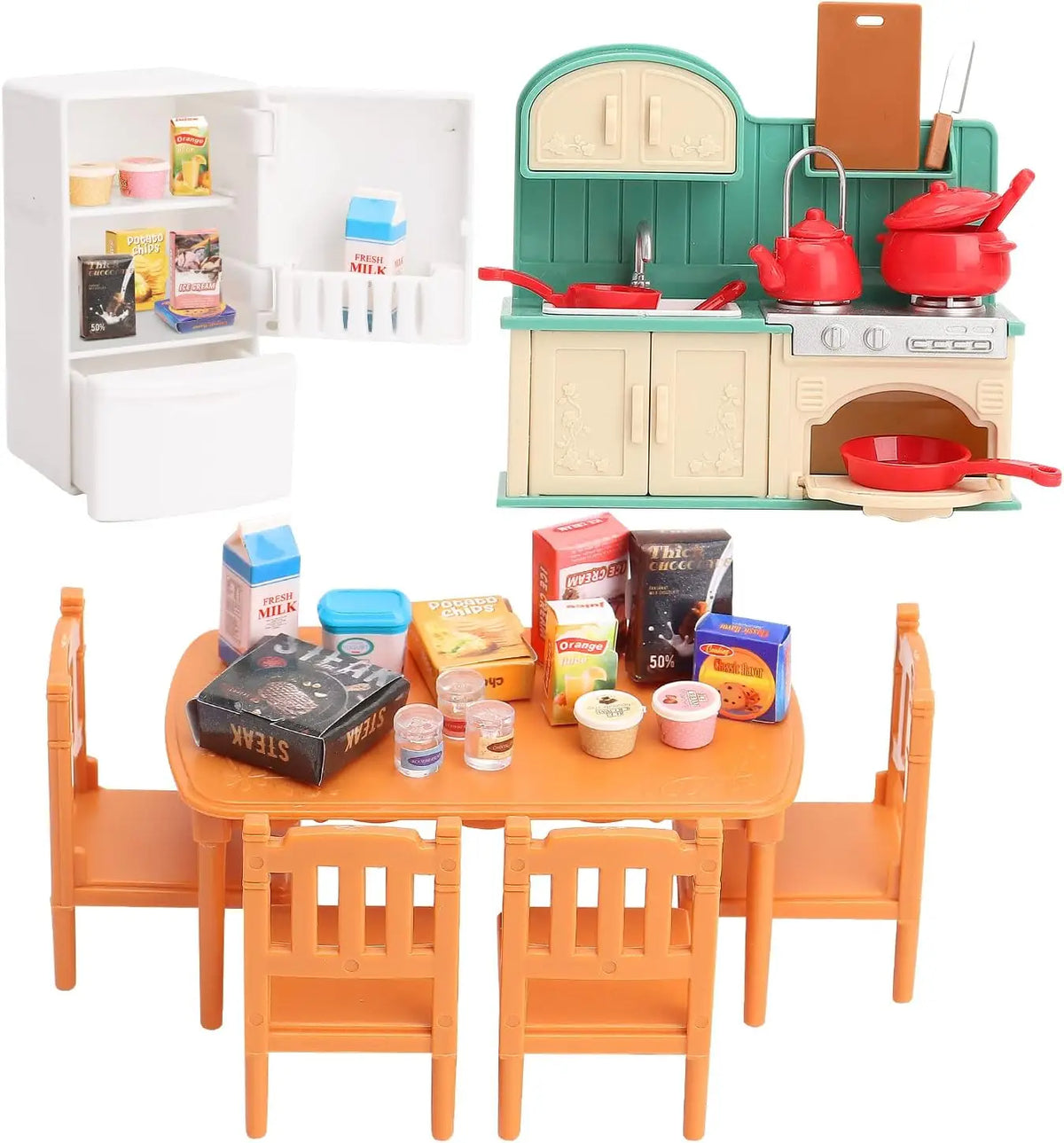 Dollhouse Furniture Kids Toys Miniature Doll House Accessories Zpaxo Set