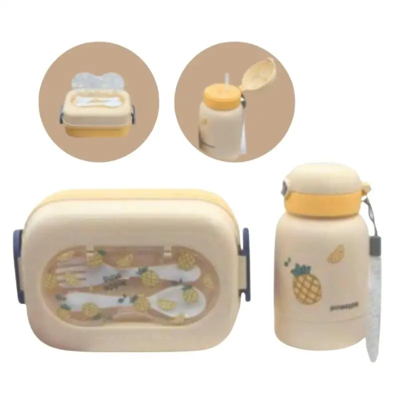 Kids 2-in-1 Bento Lunch Box & Water Bottle Set – Fruit Design Kids Bento Lunch Set Zpaxo