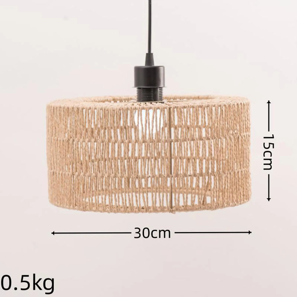 Paper Rope Lampshade Pendant Light Cage Classic Boho Woven Lamp Shade for Bedroom Living Room Farmhouse Kitchen Island Cafe Zpaxo large