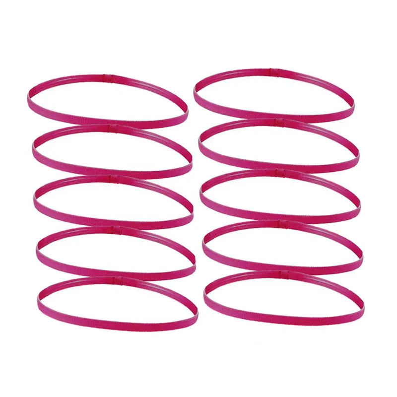 Non-Slip Sports Headbands – Moisture-Wicking Elastic (5/10 Pack)