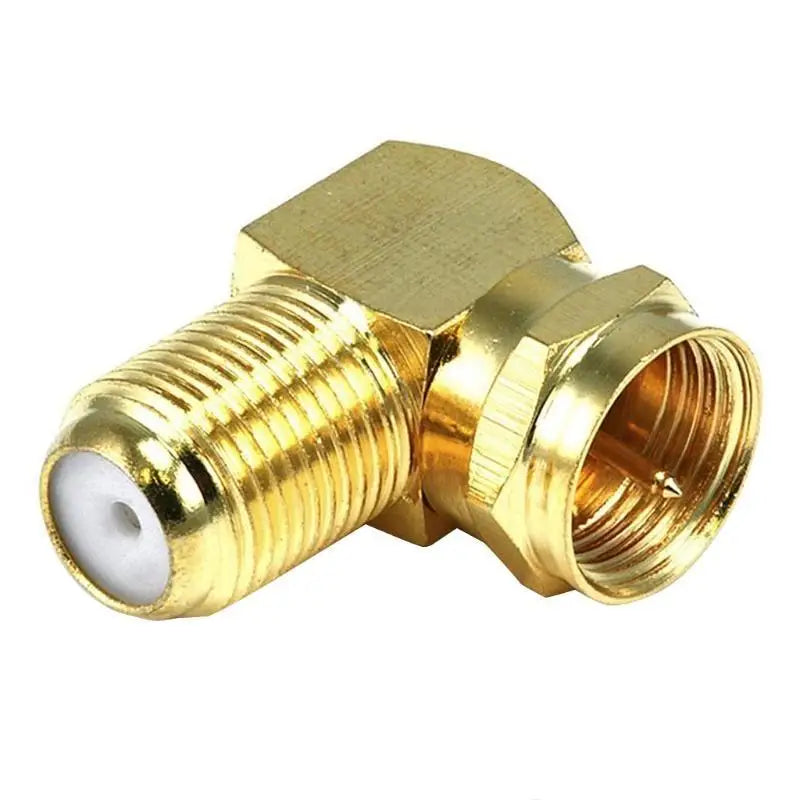 652F 90 Degree Coaxial Connector F-Type Coax Adapter Male to Female Zpaxo