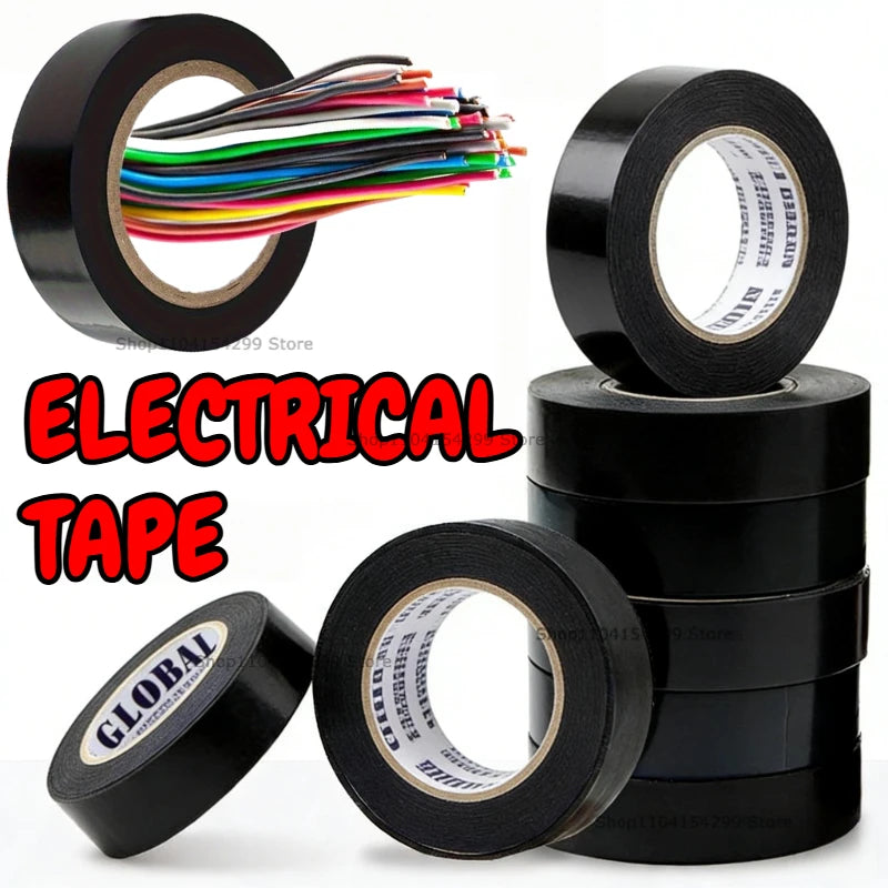 Electrical Tape Black High-Temperature Resistant Electrical Insulating Tape Strong Adhesive Wire Harness Tape Soft Insulating Zpaxo