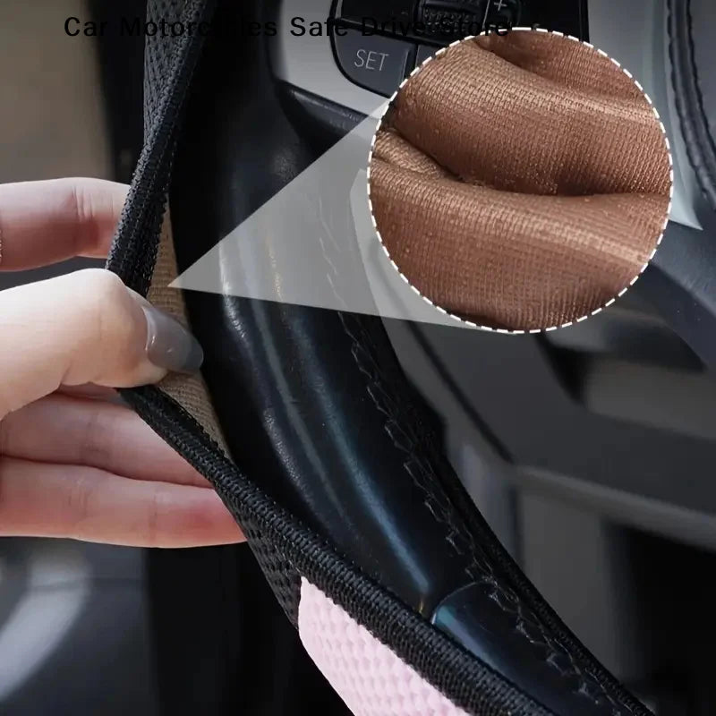 Cartoon Cat Ears Car Steering Wheel Cover Four Season Universal Anti