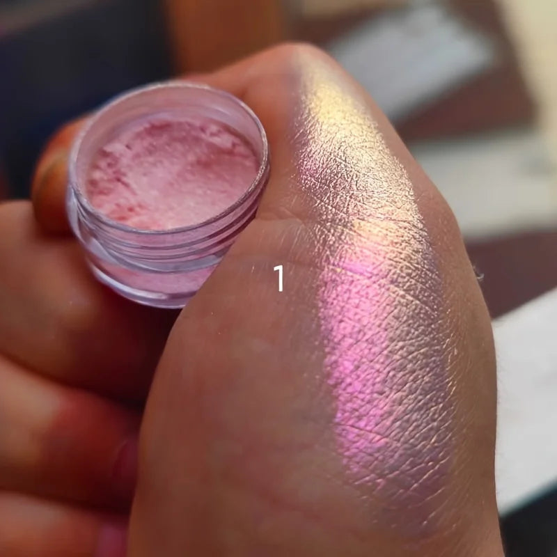 Chrome Laser Eyeshadow Chameleon Pigment Rainbow Eyeshadow Powder Color Changing Holographic Glitter Eyeshadow Pigment Zpaxo 01