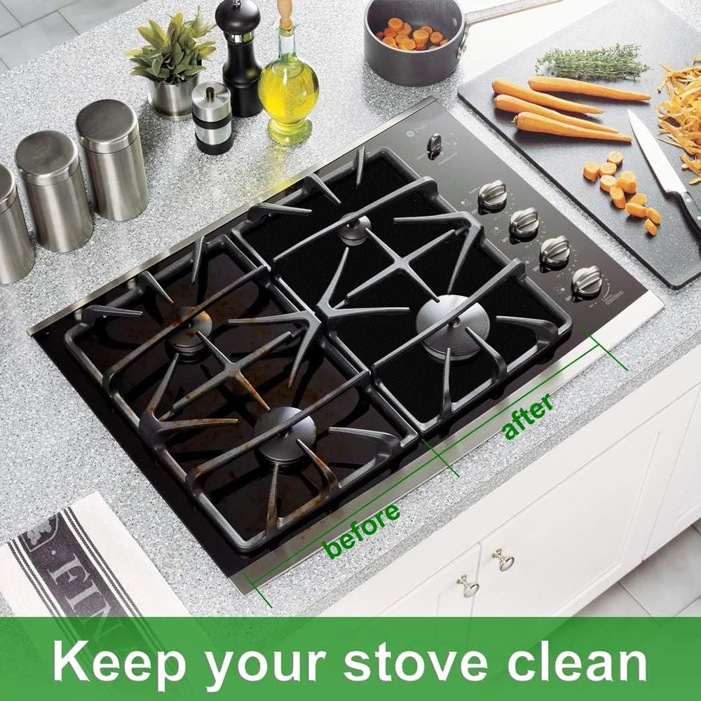 6Pcs Stove Burner Covers Gas Stove Burner Liners Non-Stick Reusable Gas Range Protector Kitchen Cookware Accessories Zpaxo