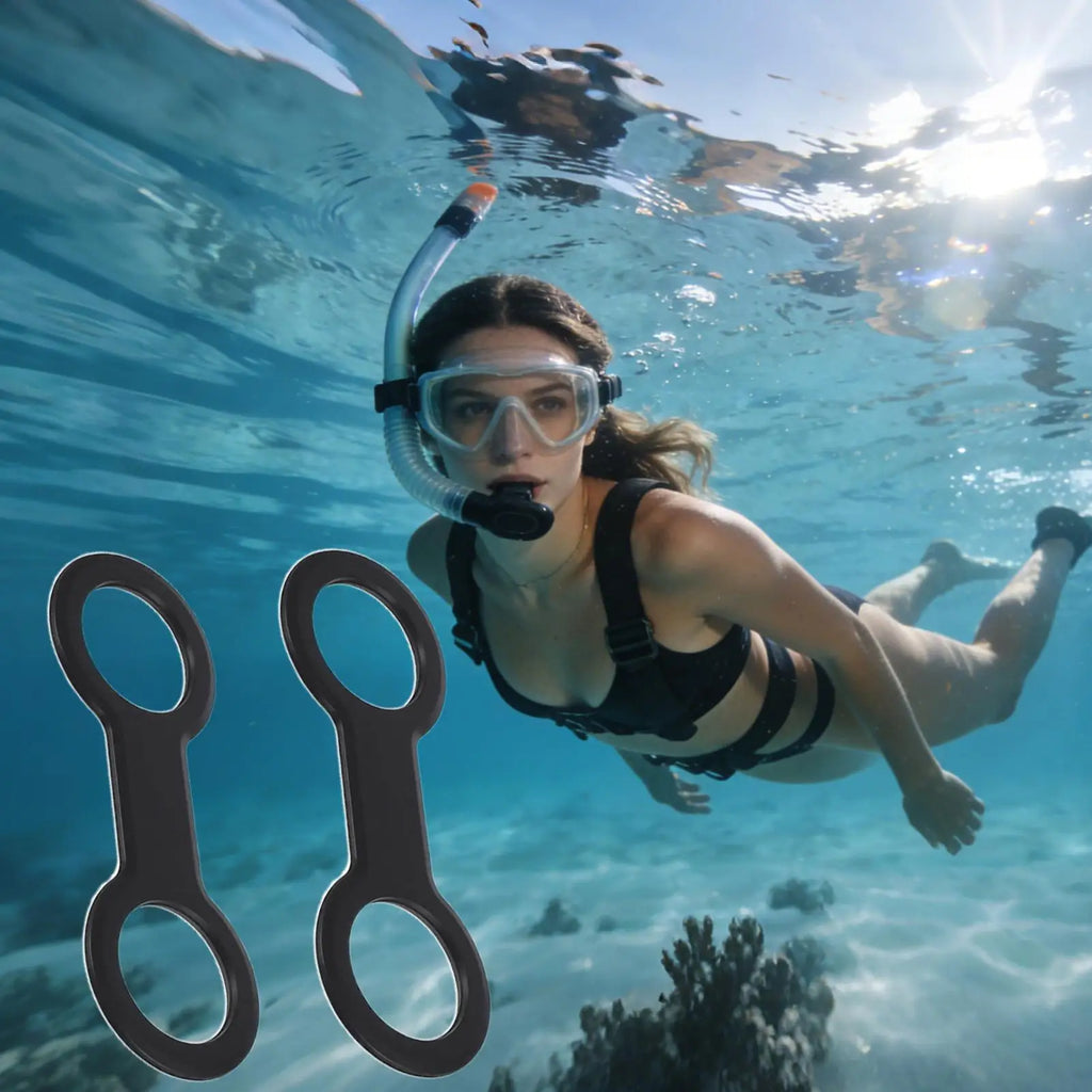 Snorkel Clips Quick Release Double-Ring Flexible Silicone Snorkel Retainer Clip for Snorkelers Swimming Enthusiasts Beach Zpaxo