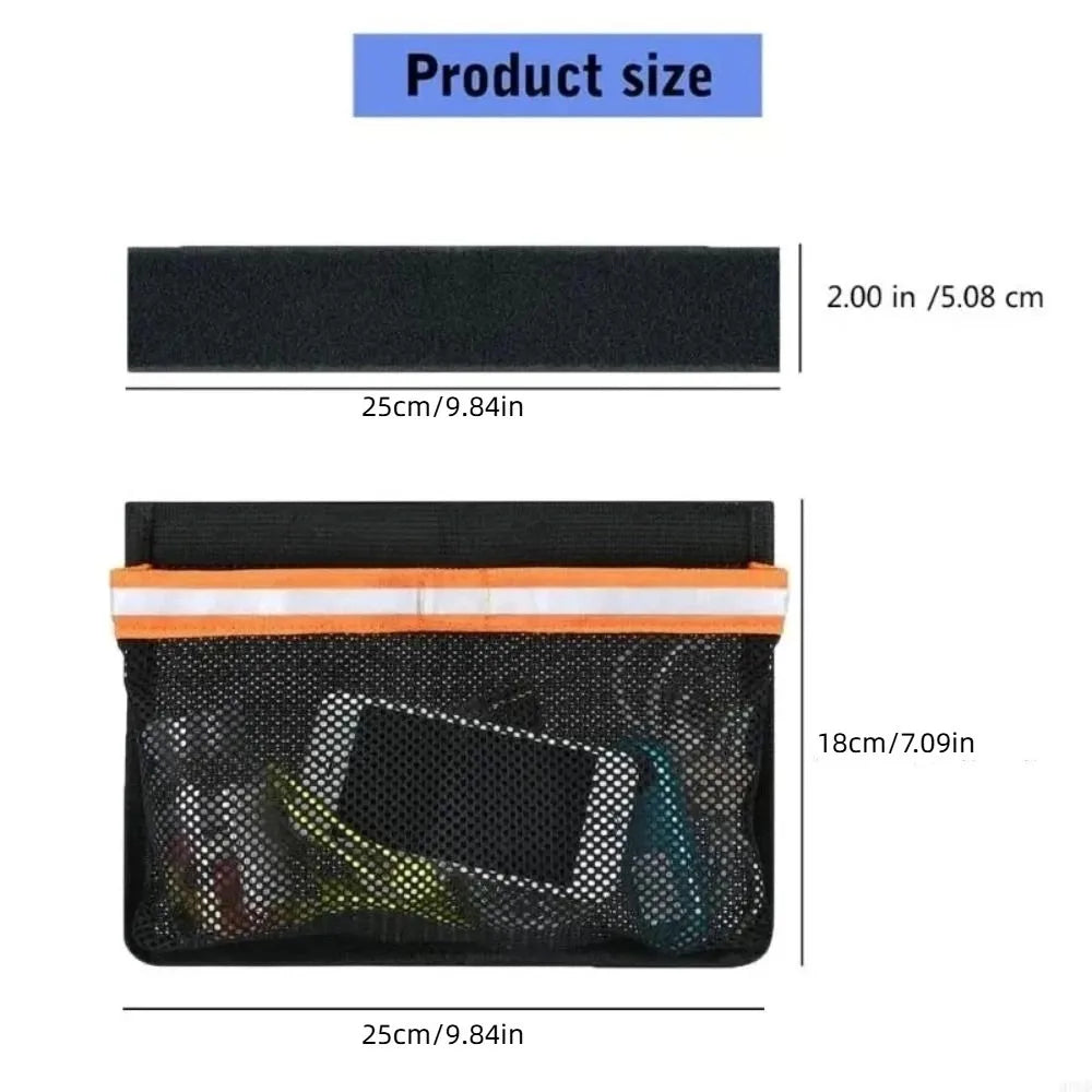 Portable Boat Storage Mesh Bag Removable Easy to Install Marine Organizers with Reflective Strips Multi-Purpose Zpaxo