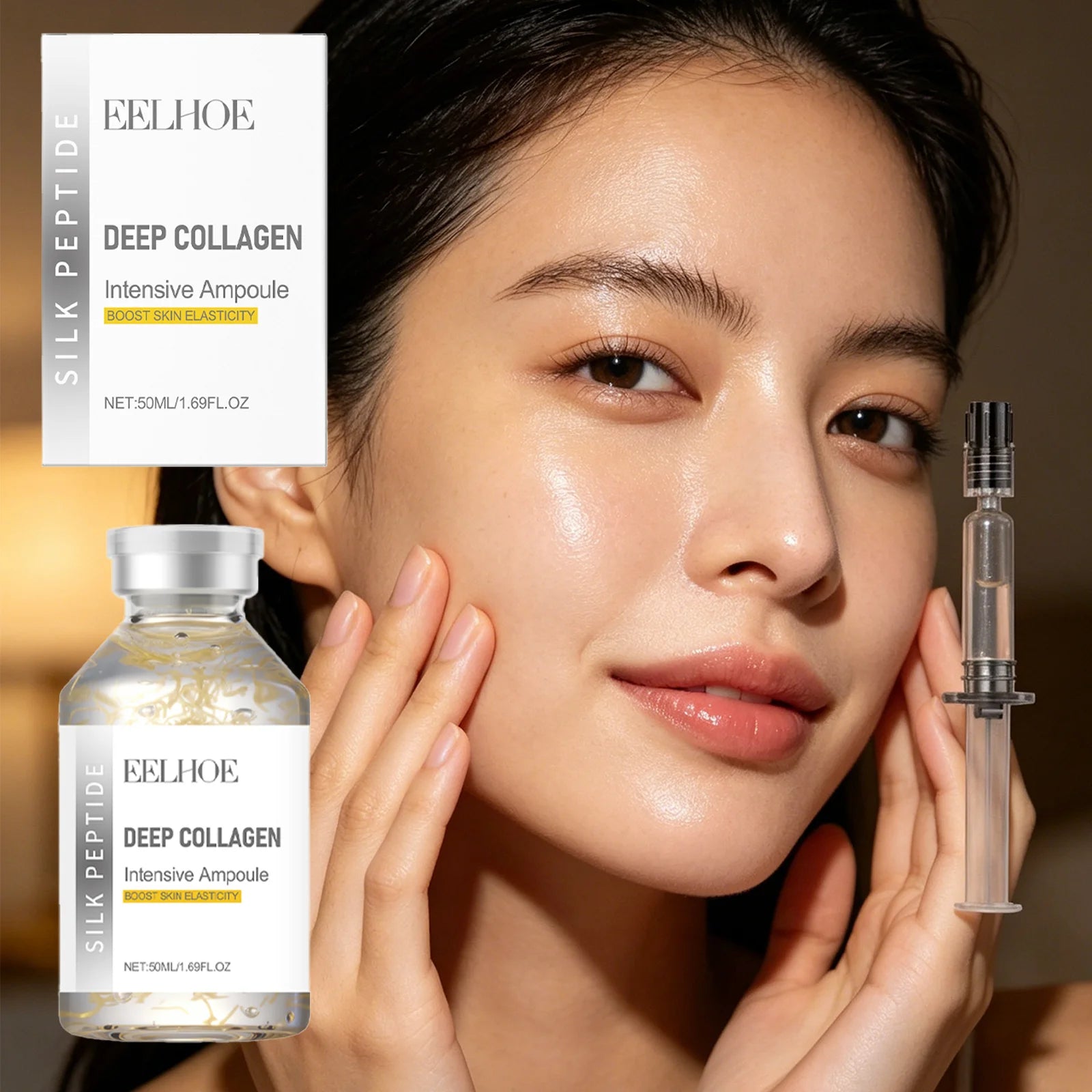 Deep Collagen Silk Peptide Niacinamide Serum Facial Care Barrier Protection Moisturizing Repairing Nourishing Radiance Serum Zpaxo