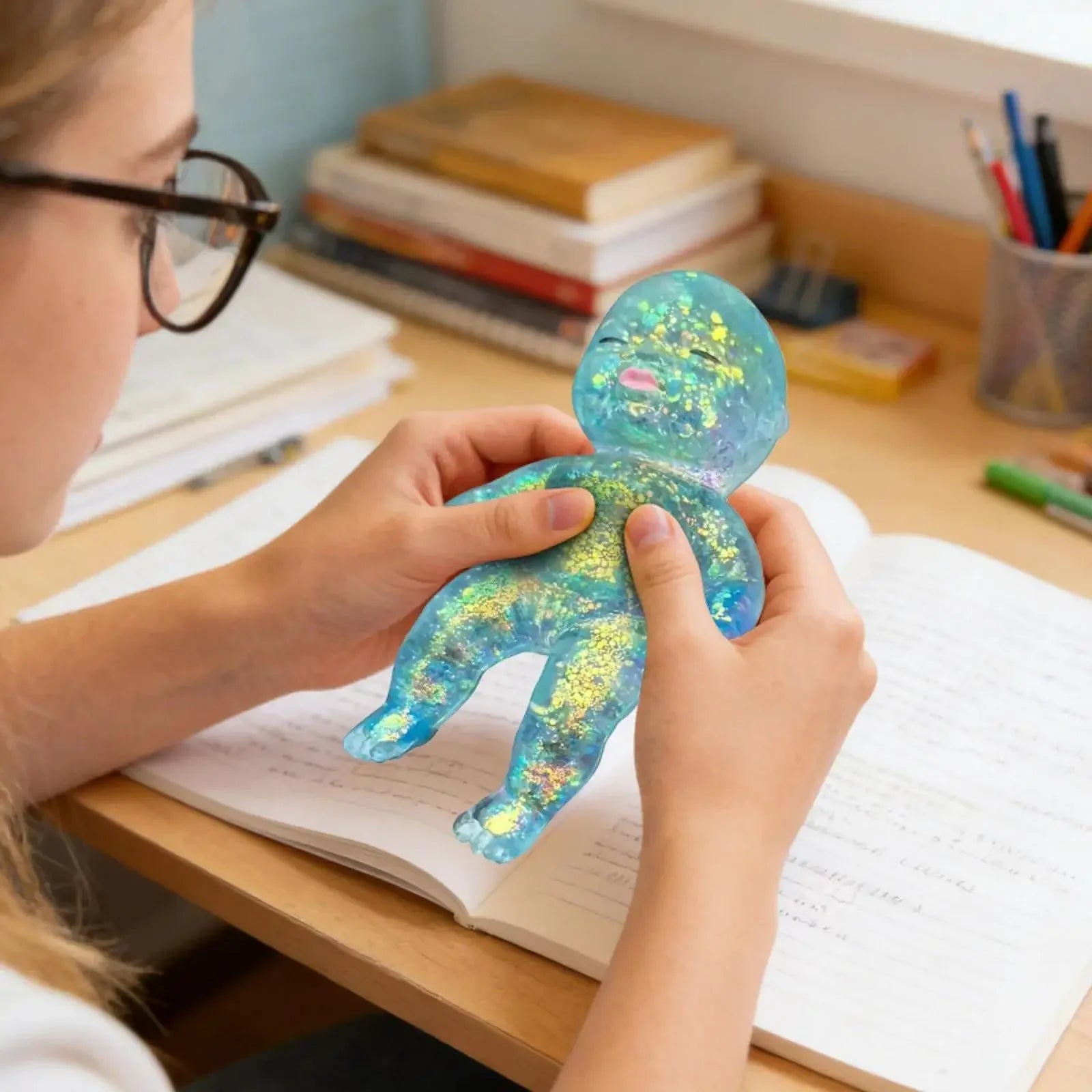 Glitter Silicone Squishy Fidget Toy – Slow Rebound Sensory Squeeze