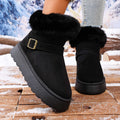 Women Ankle Boots 2025 New Comfortable Luxury Flat Snow Boots Women Winter Outdoor Thickened Fluff Women Shoes Zapatos De Mujer Zpaxo black 37