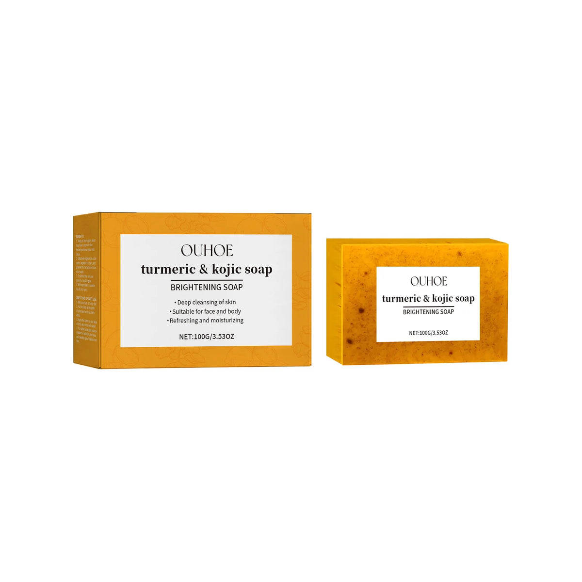 Lemon Turmeric Soap Brightening Face and Body Bar Gentle Cleanser Glowing Moisturizing Non Irritating for Sensitive Skin 100g Zpaxo 1PC