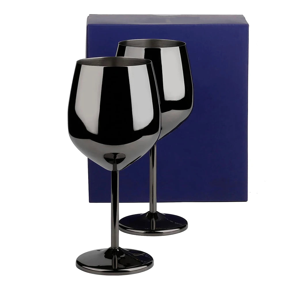 Stainless Steel Wine Glass 500ml Unbreakable Metal Wine Glass for Drinking Cocktails Wine Bar Home Outdoor Party 1PC Zpaxo