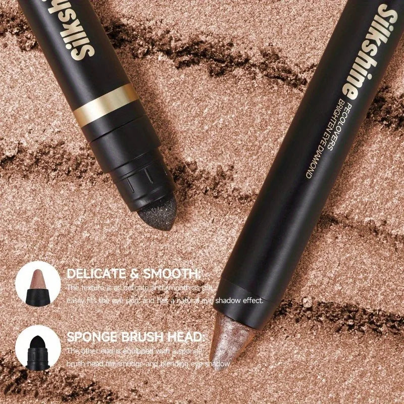Metallic Glitter Eyeshadow Stick Matte Waterproof Shimmer Lying Silkworm Long Lasting High Gloss Pearlescent Eyeshadow Pen Zpaxo