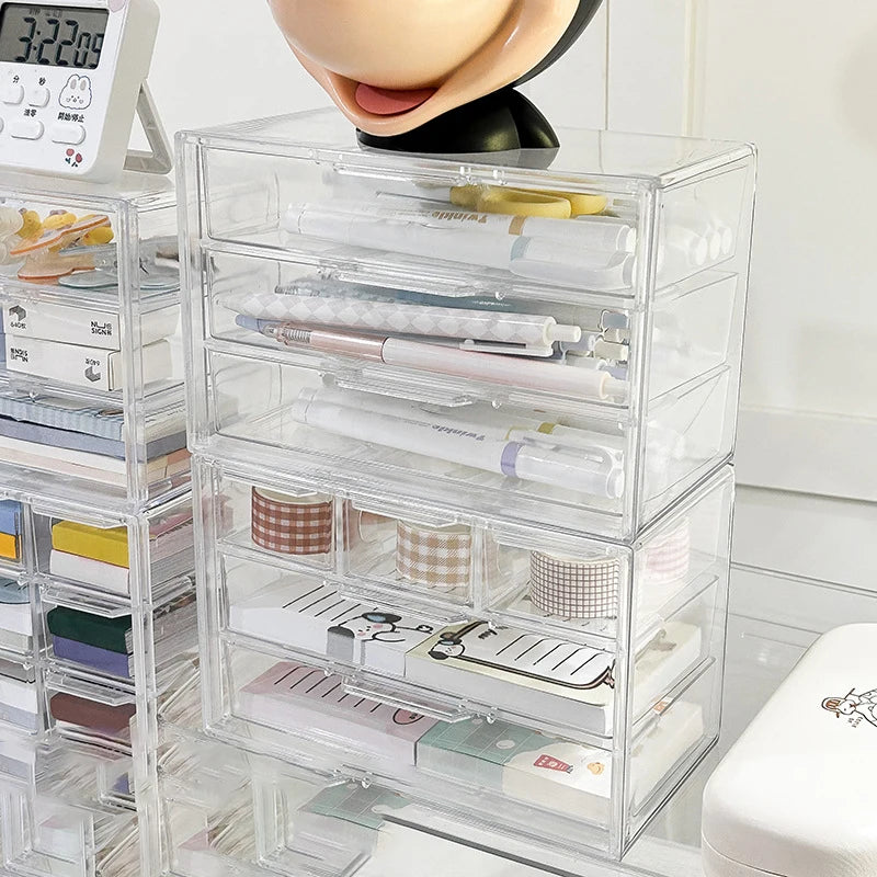 Transparent Makeup & Jewelry Drawer Storage Box | 3/5/7 Cell