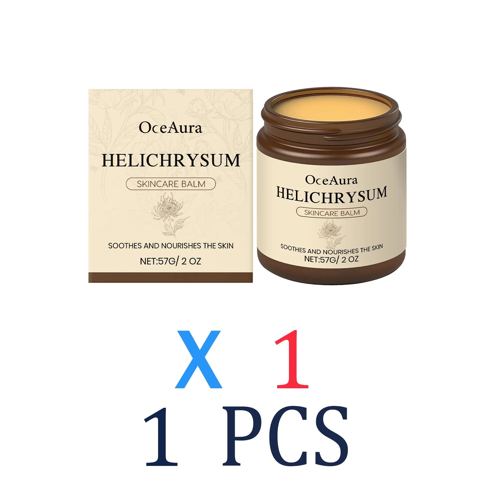 Helichrysum Soothing Skin Balm 57g Sensitive Skin Moisturizer for Face & Body Deep Hydration Cream with Glycerin Dry Skin Remedy Zpaxo 1 Pcs