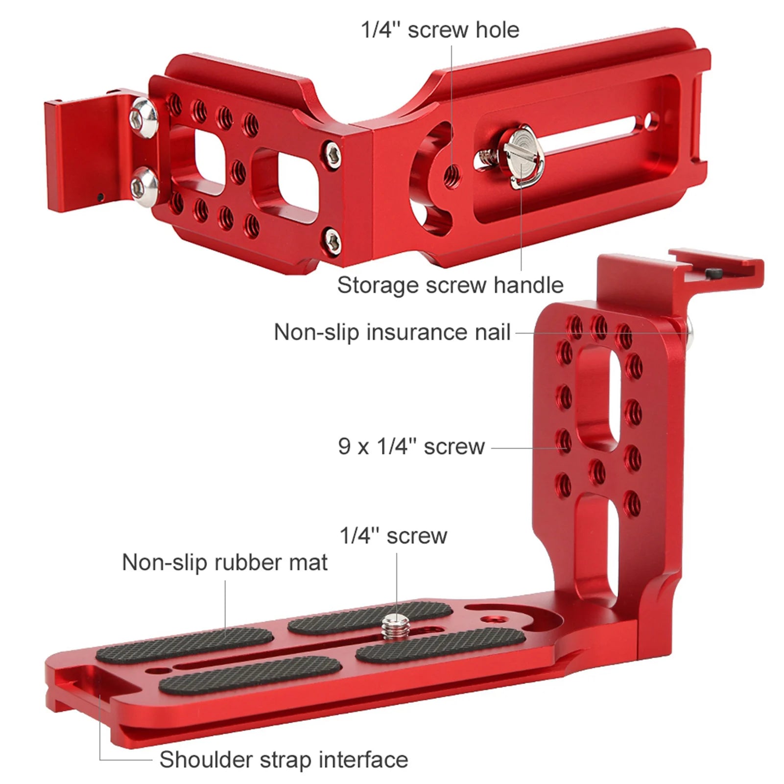L Shape Quick Release Plate Metal Shoe Mount Hydraulic Ballhead SLR