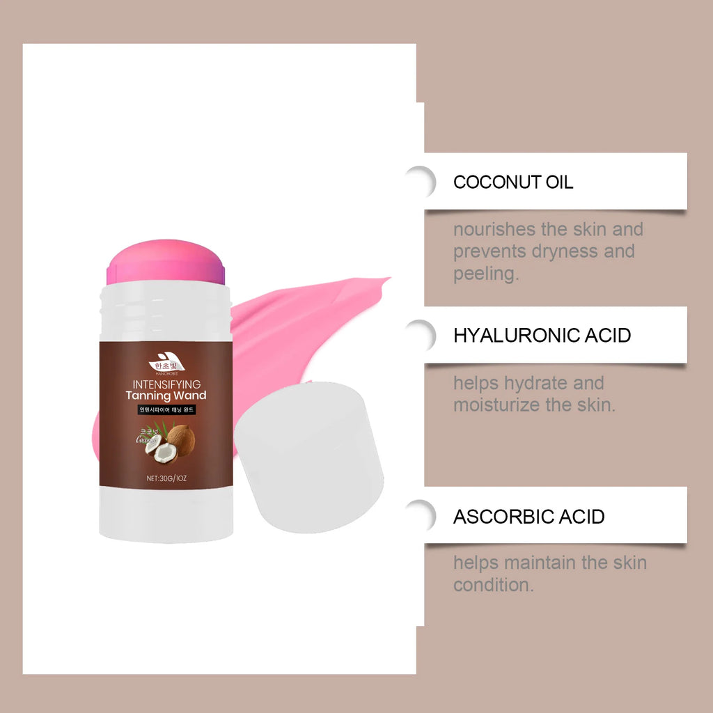 Coconut Self-Tanning Stick – Sun-Free Bronze Glow & Hydration Self-Tanning Bronzer Zpaxo