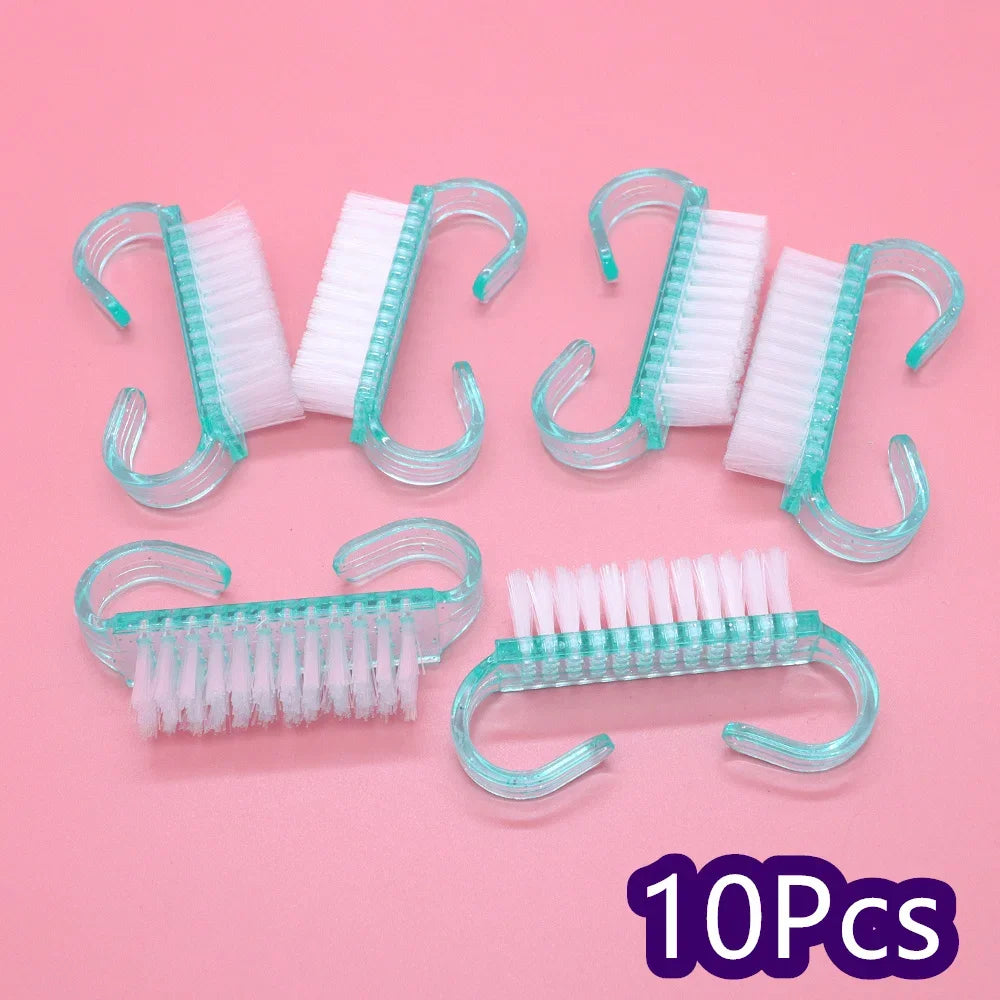 10/30Pcs Acrylic Nail Art Brushes 4 Colors Manicure Tool Set Soft Dust Removal Plastic Cleaning Brushes For Powder Dust Cleaning Zpaxo 10Pcs Green