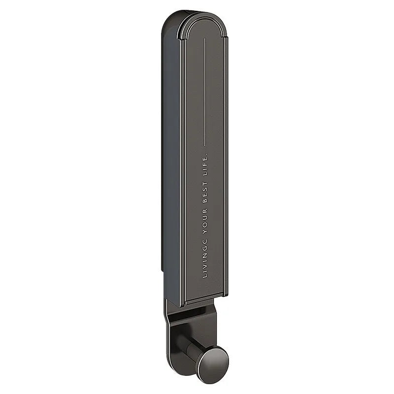 New Folding Clothes Rack Balcony Home Use No Drilling Invisible Retractable Clothes Rack Indoor Bay Window Hanging Clothes Rack Zpaxo Gun gray