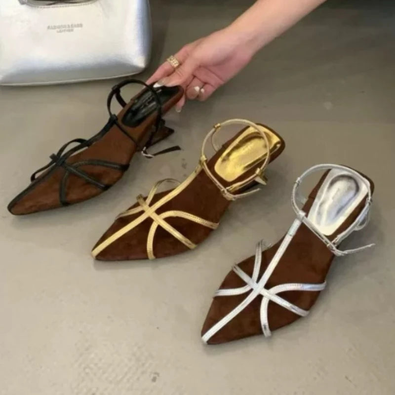Popular Summer Strange Narrow Band Women's Sandals Fashion Pointed Zpaxo
