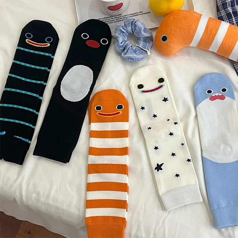 Cute Socks Creative Garden Eel Mid Weat Anti Odor Breathable Shark Zpaxo