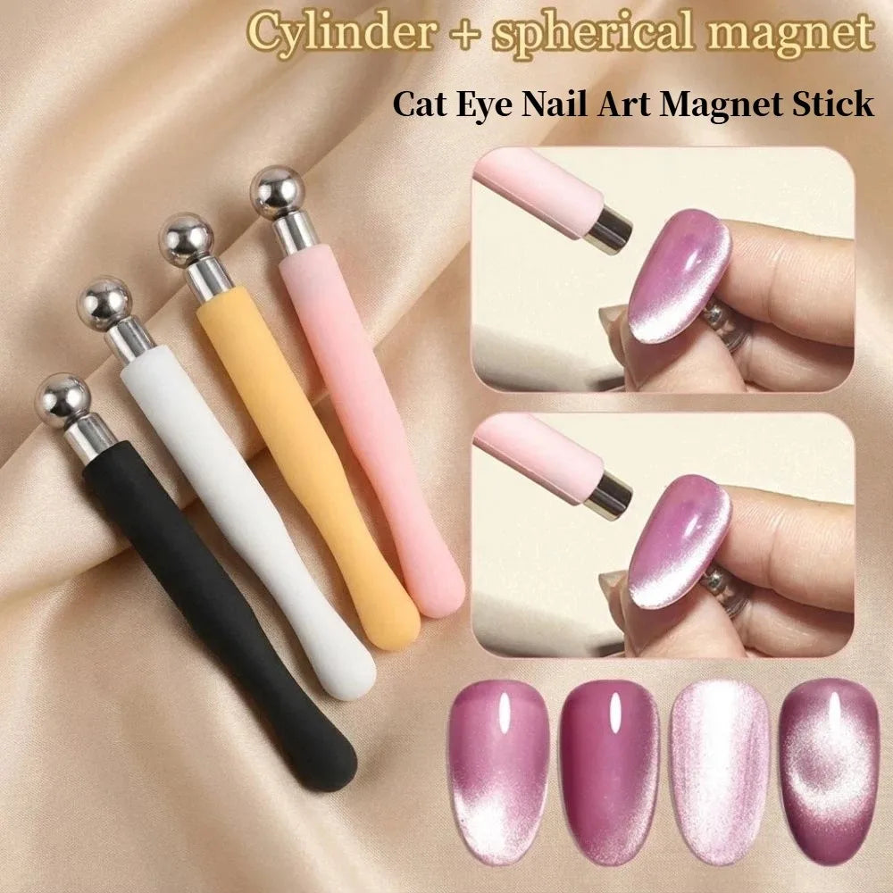 Spherical Magnet Cat Eye Nail Art Magnet Stick Round Bead Head Multifunctional False Nails Magnetic Rod Durable Lightweight Zpaxo