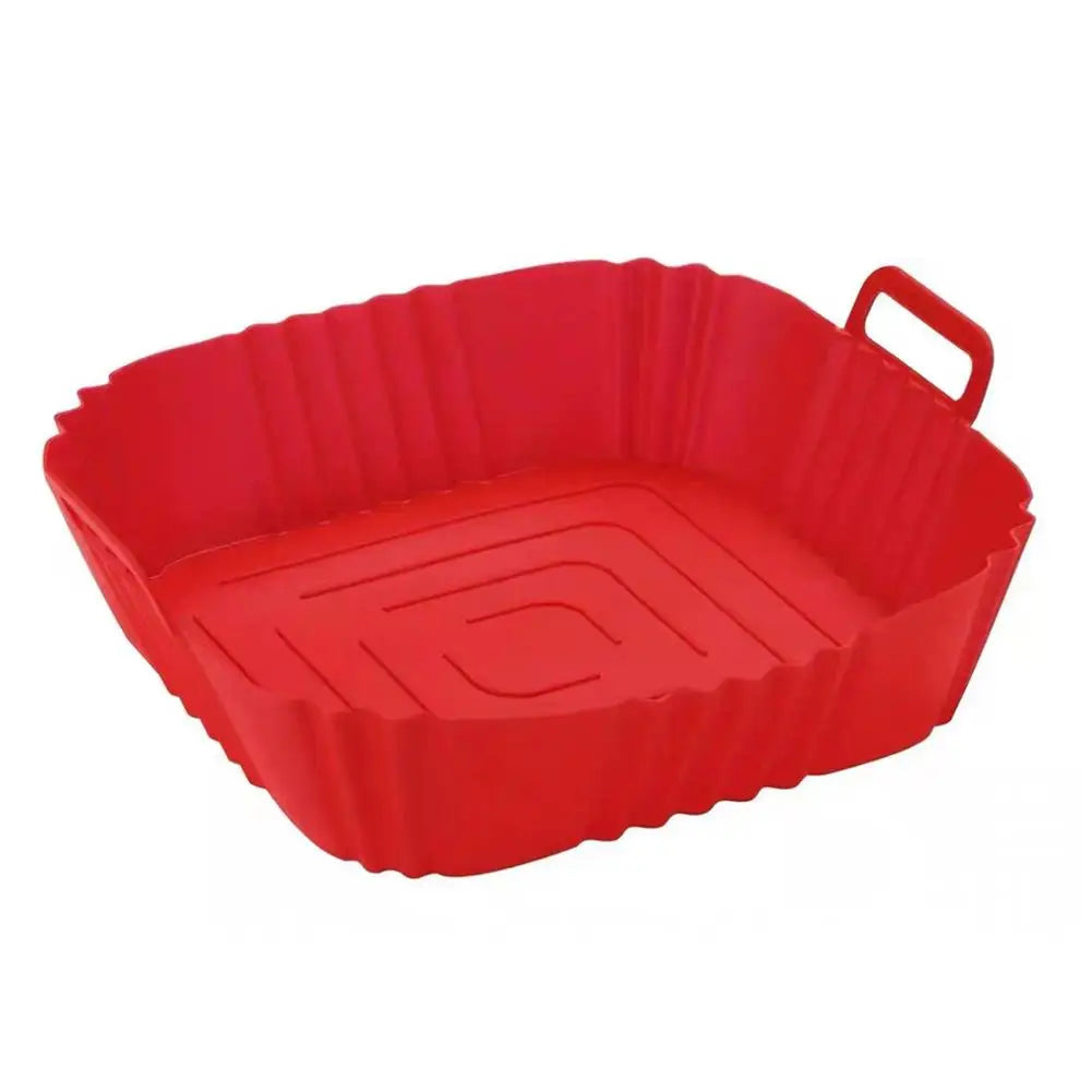 22cm Silicone Air Fryer Liner – Reusable Non-Stick Basket Tray Air Fryer Liner Zpaxo Red