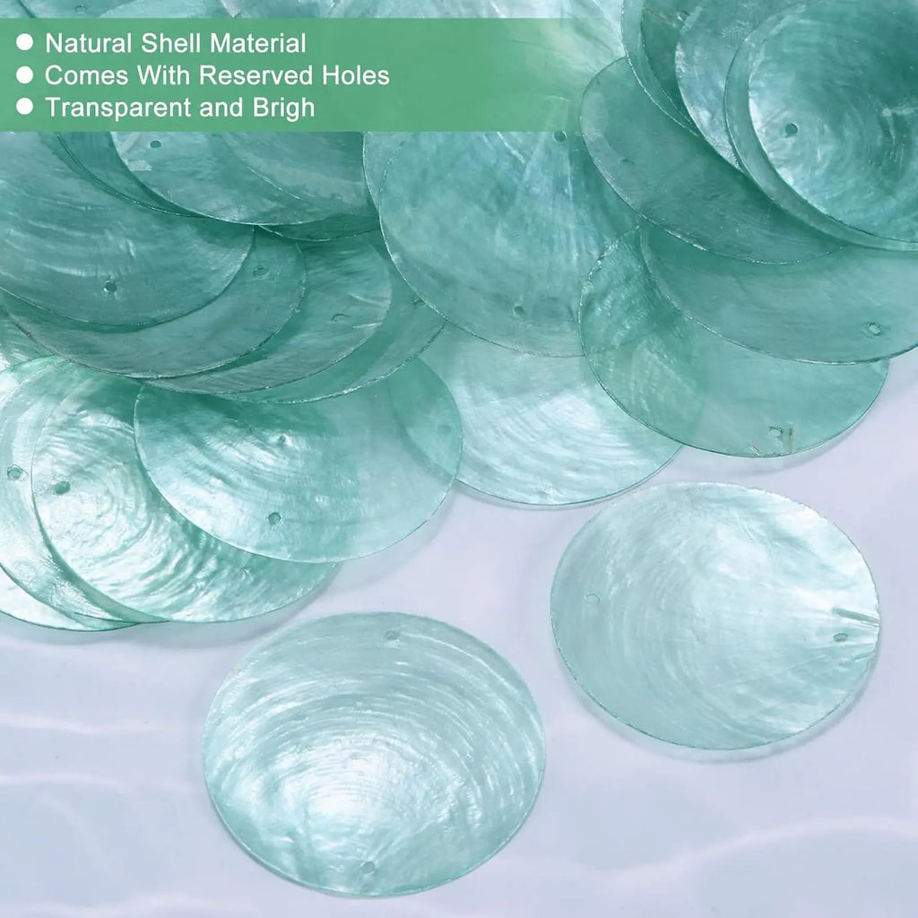 Round Shells 100 Earring Making Sea Coin Bead Connector Women Art