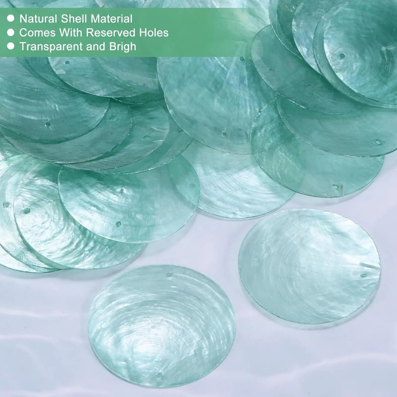 Round Shells 100 Earring Making Sea Coin Bead Connector Women Art