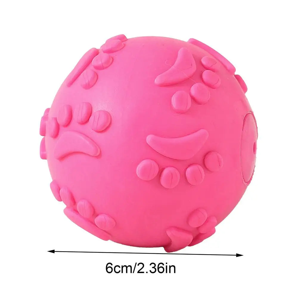 Indestructible Squeaky Dog Balls Latex Toy Ball Teething Chewing