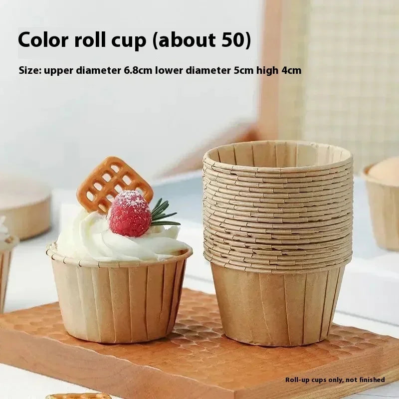 New 50pcs Muffin Cupcake Paper Cup Oilproof Cupcake Liner Baking Cup Tray Case Caissettes Cupcake Wrapper Paper Wedding Party Zpaxo Original color
