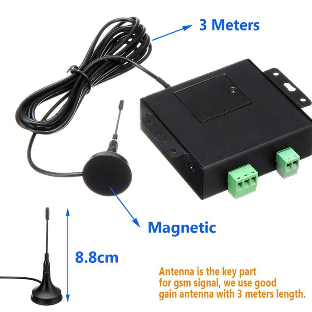 Gate Opener Kit GSM Door Gate Opener Remote On/Off Switch Free Call SMS Command Support 850/900/1800/1900MHz Zpaxo
