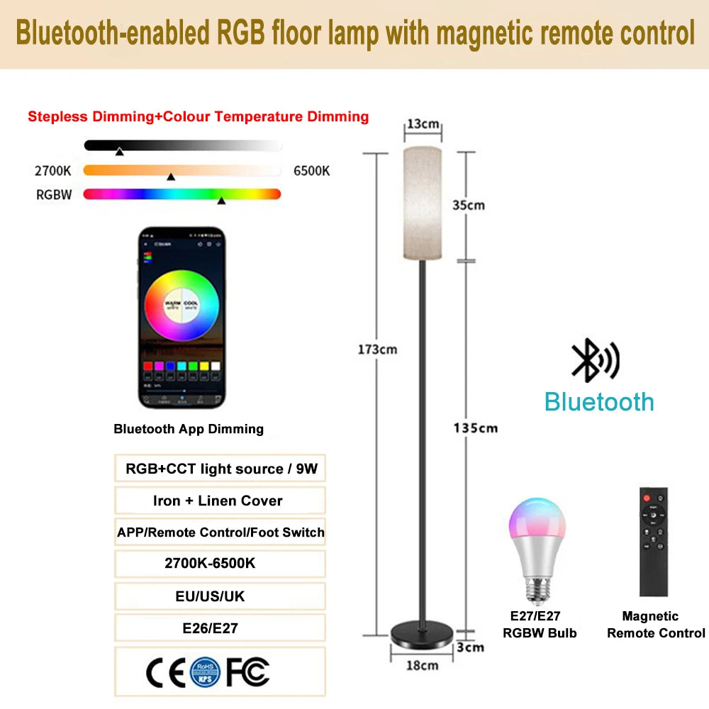 NEWSTYLE RGBW Ambient Floor Lamp Music-synced Rhythmic Lighting Zpaxo RGBW Floor Lamp UK PLUG