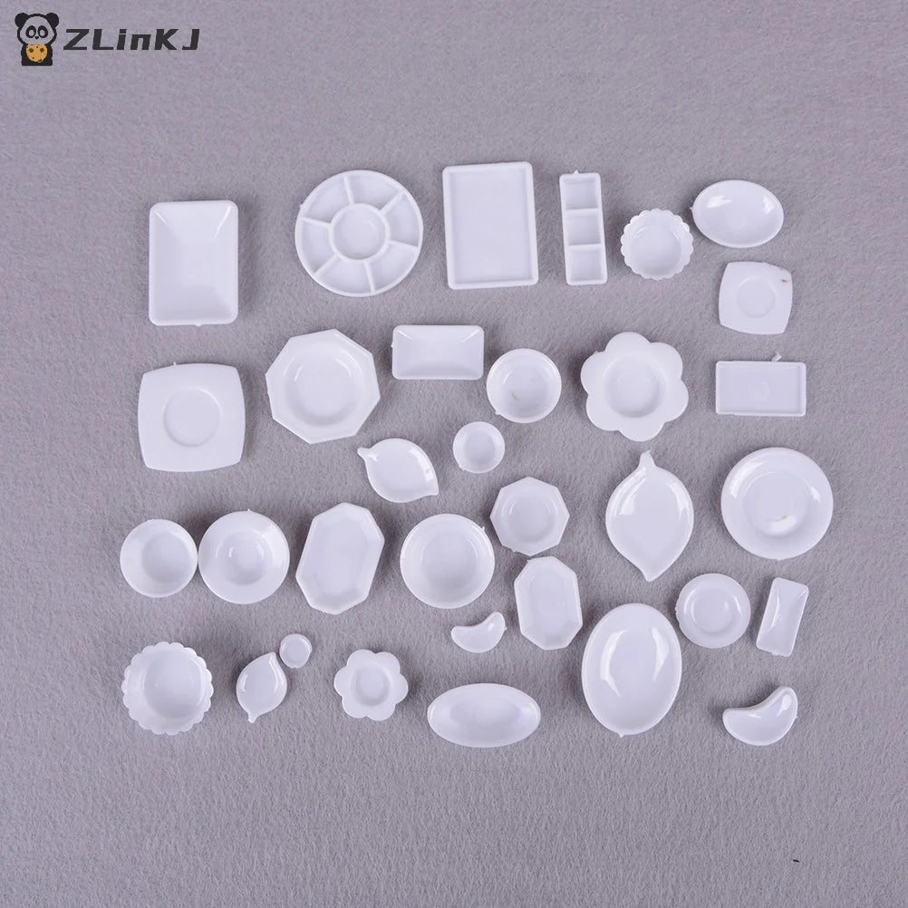 ▶33pcs Mini Dollhouse Miniature Kitchen utensils dish plate tableware Toys Zpaxo