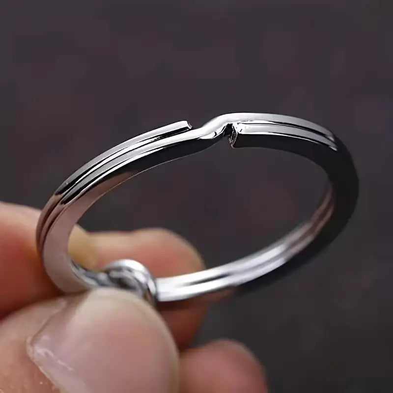10pcs 304 Stainless Steel Key Rings – 2.54 cm Flat Ring, Separated, for Home, Car & Men's Accessories Zpaxo
