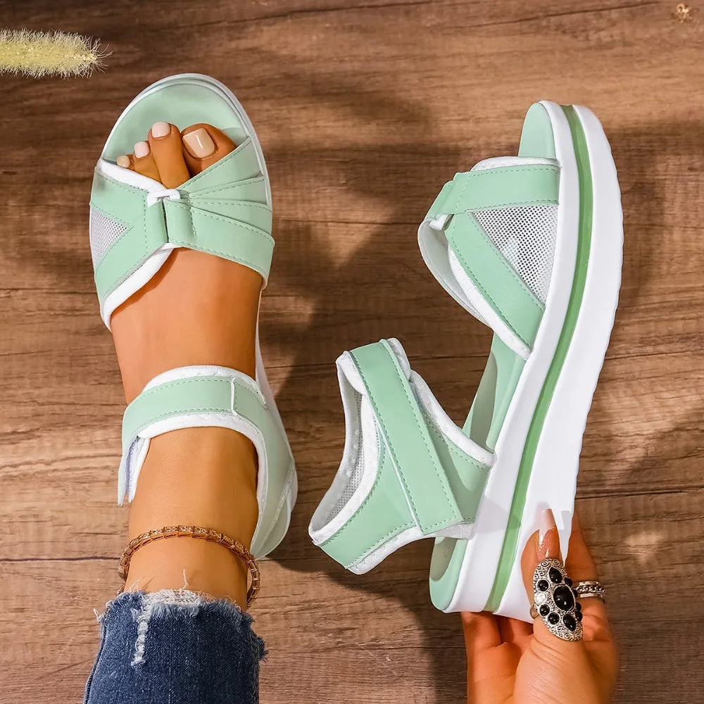 Women's Sandals Mix Wedges Heels Summer 2025 Shoes Woman Heeled Zpaxo light green 42